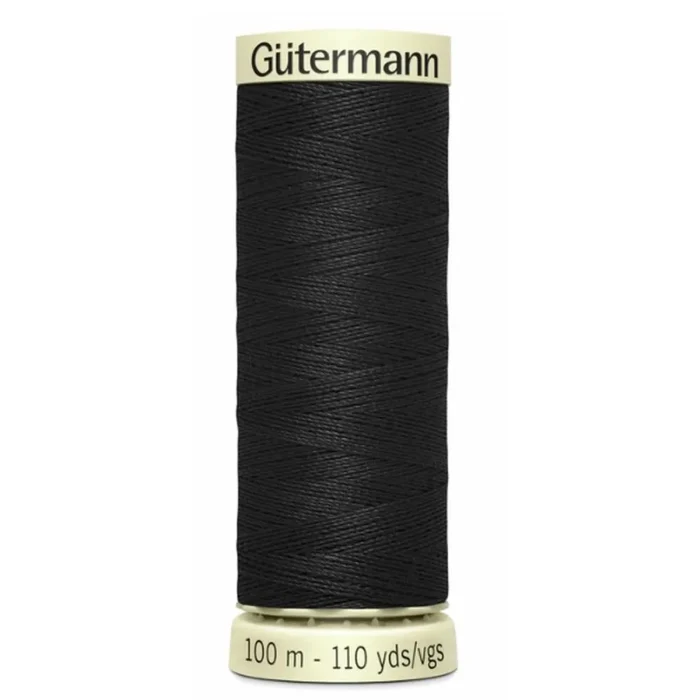 Gutermann thread polyester sewing thread black 100 meter spool